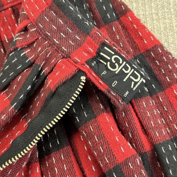 Vintage Espirit Sport Red Plaid Flannel Maxi Pleated Gathered Skirt Girls 7/8 XS - Picture 7 of 8